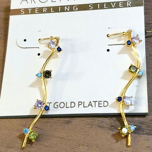 Argento Vivo Jewelry - Sparkly Wavy Linear Earrings NEW